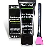 SHILLS Black Mask, Peel Off Mask, Blackhead Remover Mask, Charcoal Mask, Blackhead Peel Off Mask and Brush Kit
