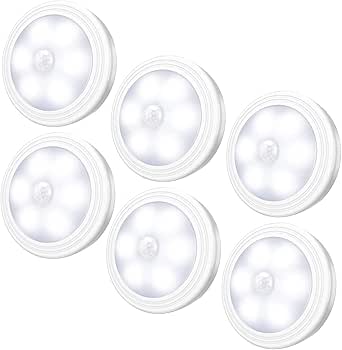 TYC Luces LED con Sensor de Movimiento, 6 PCS automático Luz Nocturna