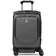 Travelpro Crew Classic Lightweight Softside Expandable Carry on Luggage, 8 Wheel Spinner Suitcase, Men and Women, Compact Carry On 20-Inch, Titanium Grey