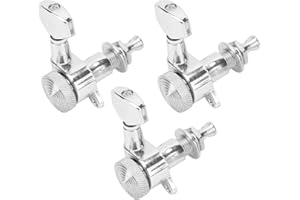 6 String Electric Guitar Locking Tuning Pegs Sealed Machine Heads Tuner Key Set 3L3R Silver(Three left and three right)
