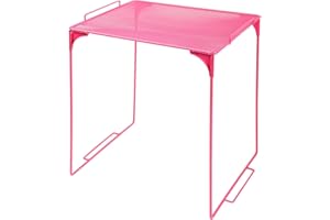 AUECOOME Locker Organizer Shelf Stackable Extra Locker Shelf for School Locker Organizer Storage Cabinet Accessories Suitable for School, Office, and Home use (1, Pink)