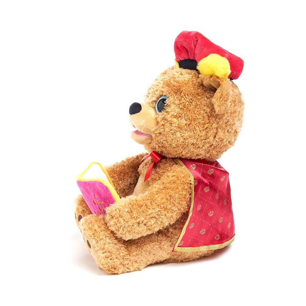 Cuddle Barn - Sir Barrington The Storyteller | Teddy Bear Animated Storytelling Stuffed Animal Plush Toy Reads 5 Fairy Tales, Mouth Movement, Swaying Motion, Lights Up, 12 inches
