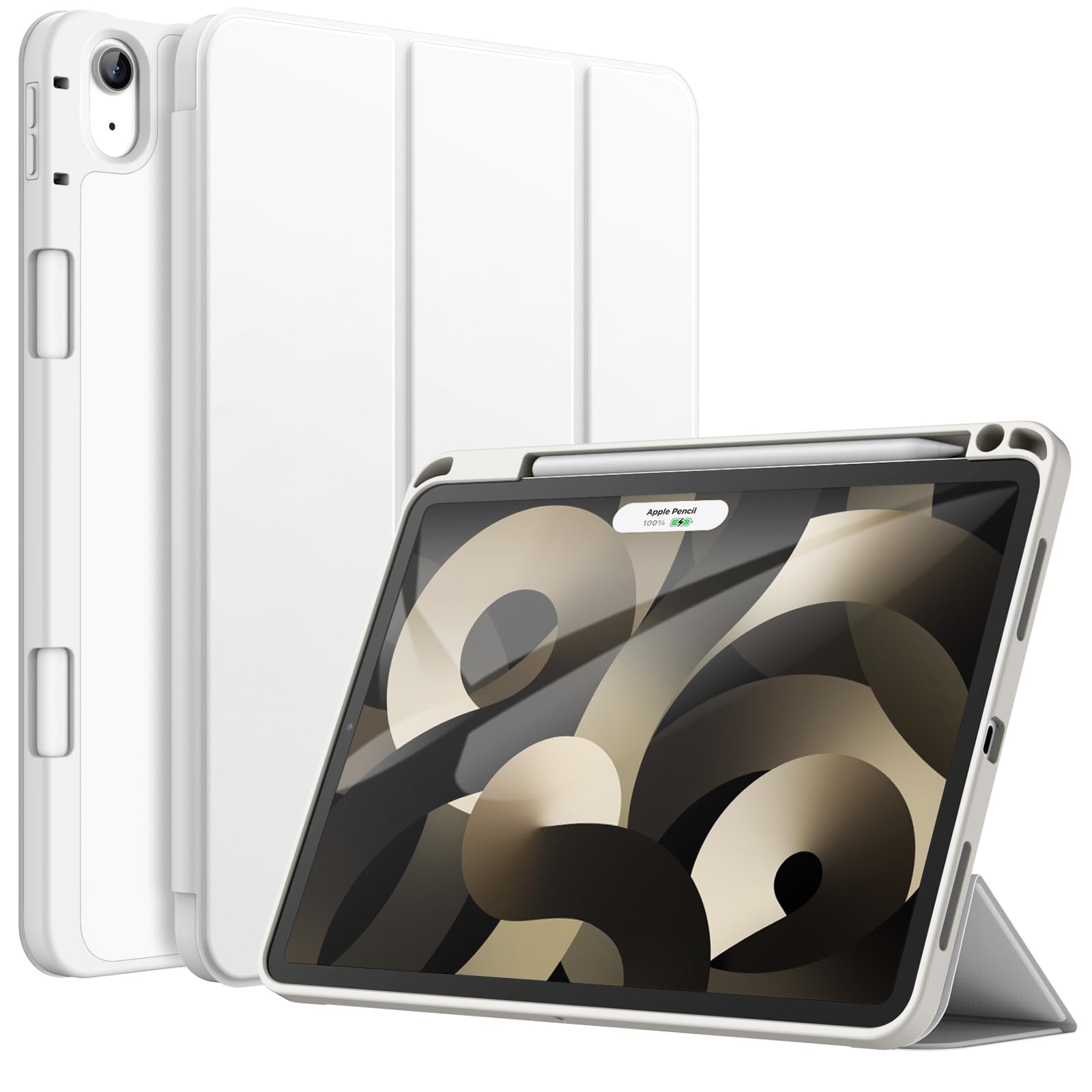 JETech Case for iPad Air 11-Inch M4/M3/M2 (2026/2025/2024), iPad Air 5/4 (2022/2020 5th/4th Generation 10.9-Inch) with Pencil Holder, Slim Tablet Cover with Soft TPU Back, Auto Wake/Sleep (White) — image 1