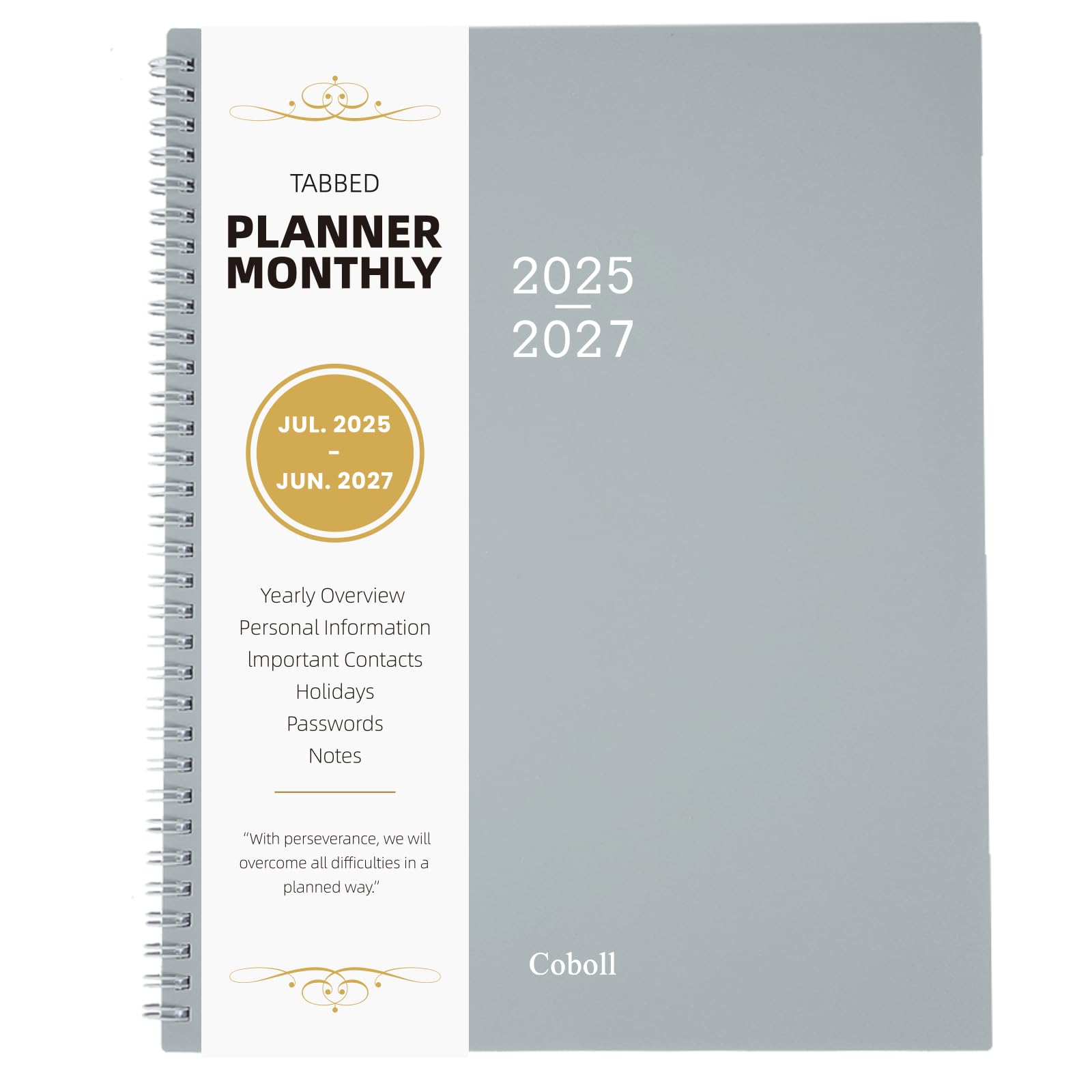 Photo 1 of Monthly Planner 2025-2027 - 24 Months Planner 2025-2026, July 2025 to June 2027, 9 x 11 Inch, Monthly Calendar With Tabs, Ample Writing Blocks, Good for School, Home and Office Planning, Coboll