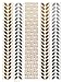 10 Sheets Premium Metallic Tattoos 100 Shimmer Designs Body Temporary Flash Metallic Fake Jewelry Tattoos Necklaces Bracelets Feathers Wrist Bands Infinity Love Turquoise Sticker. (Black)