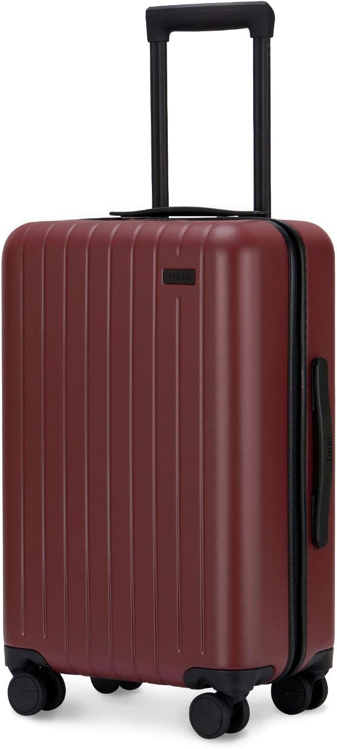 20 Inch Hardside Carry On Luggage with Spinner Wheels, Travel Lightweight PC Hardshell Suitcase with TSA Lock Red