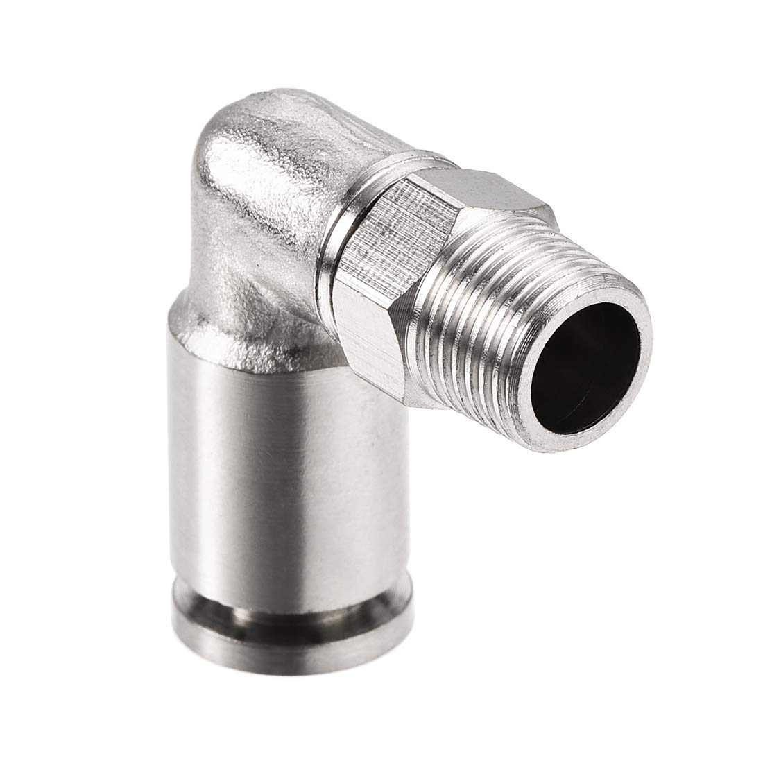 sourcing map Push to Connect Tube Fitting 6mm Tube to 1/8PT Male Elbow L Shape 4Pcs, Copper - Image 4