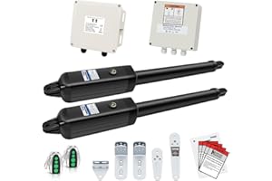 TOPENS PW802 Automatic Gate Opener for Heavy Duty Dual Swing Gates Up to 18ft per Arm, Dual Swing Gate Operator AC Powered with Remote Control Kit Gate Motor Solar Compatible