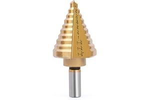 Titanium Step Drill Bit, Zhushan Titanium High Speed Steel Drill Cone Bits,Double Cutting Bladesfor Sheet Metal Hole Drilling