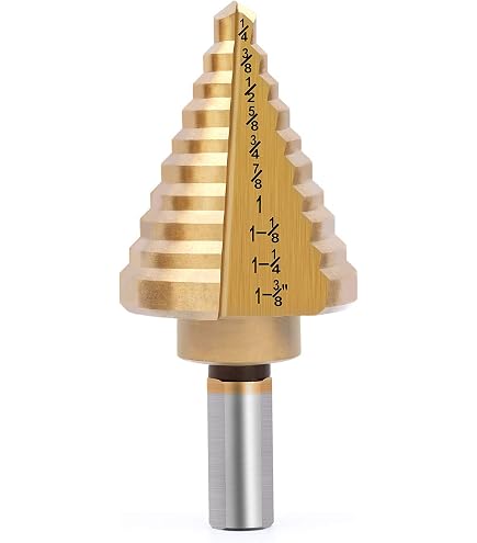 Foret étagé 4 à 22 Mm - 10 Tailles, Tige Hexagonale 6,35 Mm - Pour Métal, Bois, Plastique - Revêtement Titane - 4