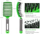 URAQT Hair Brush Boar Bristle Paddle Mint Green Detangle Soft Massage view 3