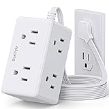 Flat Plug Power Strip 6 Ft, Ultra Flat Extension