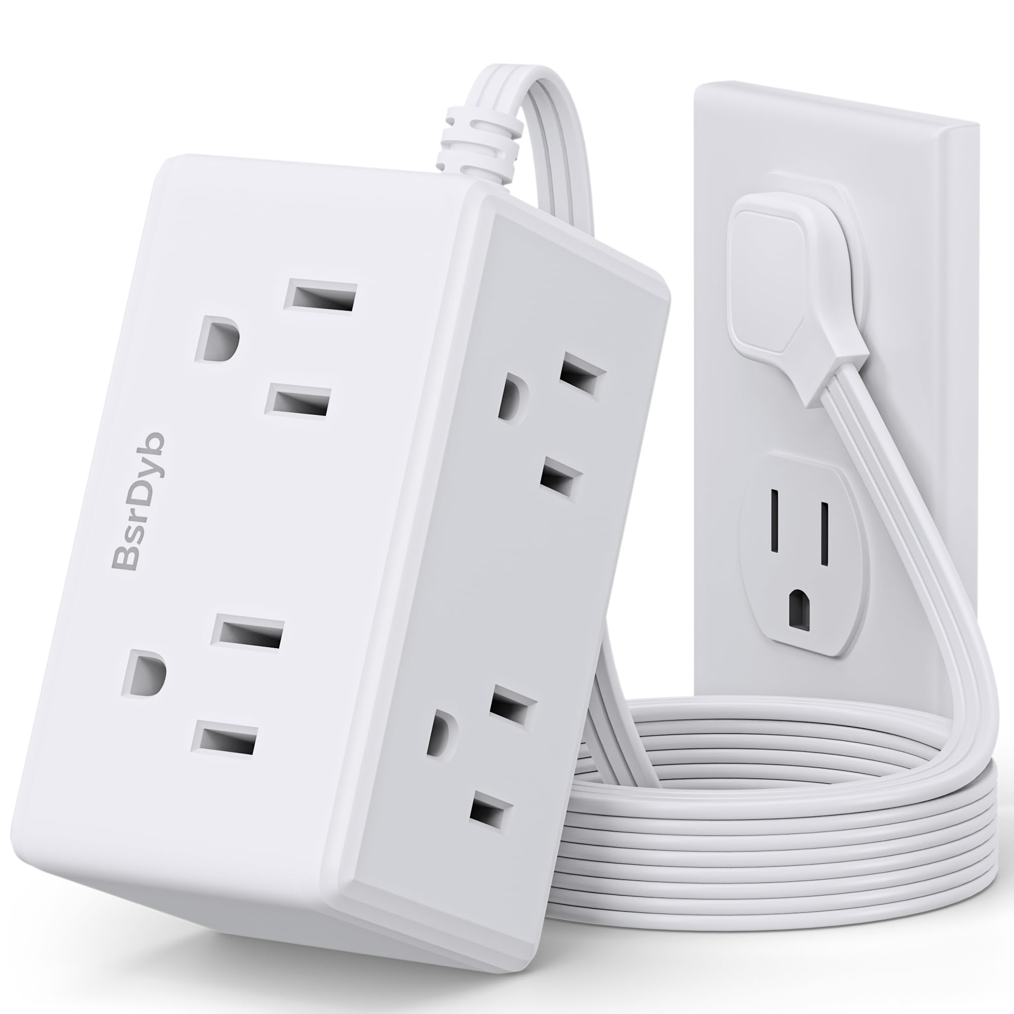 Flat Plug Power Strip 6 Ft, Ultra Flat Extension