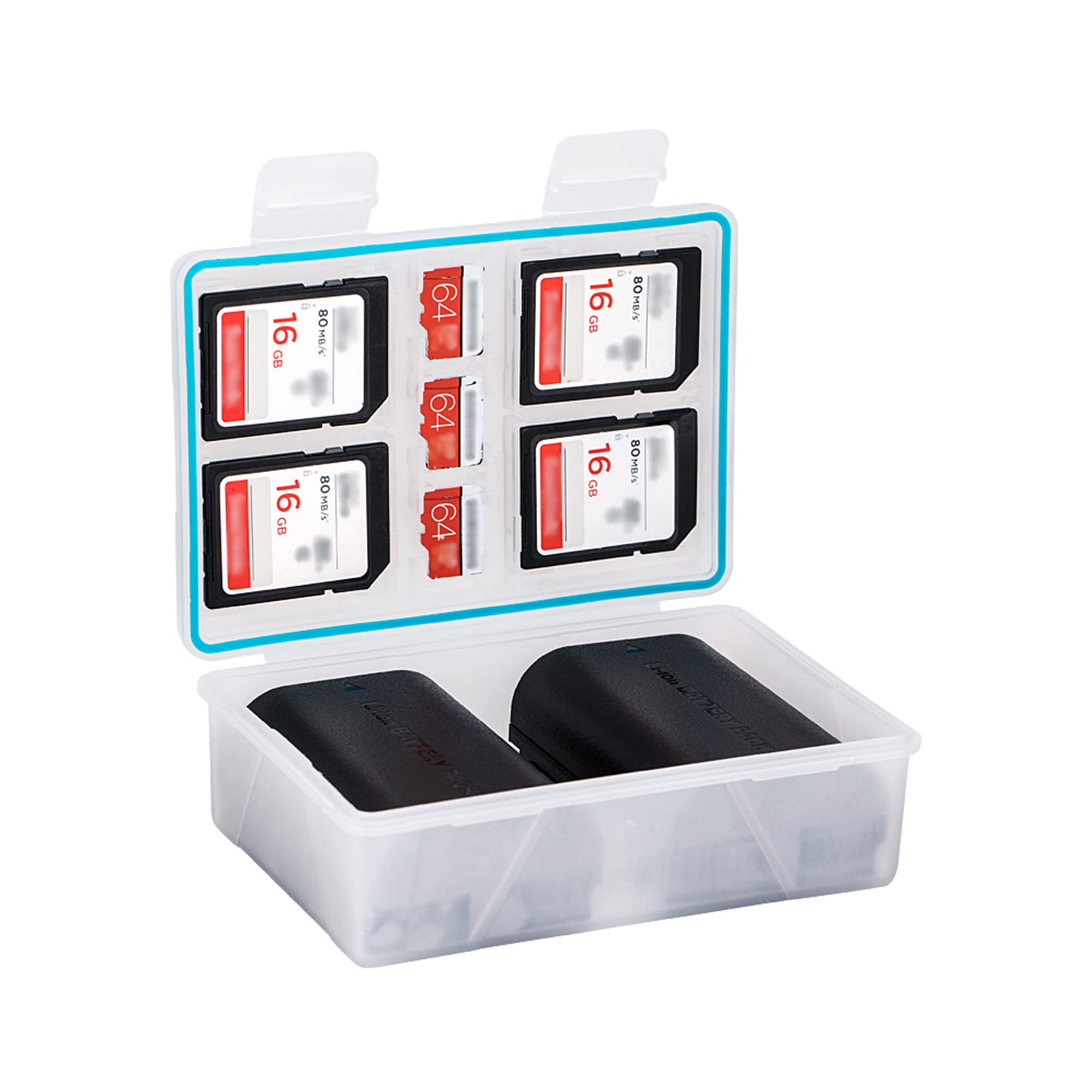 JJC Camera Battery Case Holder Box SD Card Carrying Storage for Canon LP-E17 LP-E12 LP-E6 Fujifilm NP-W126 NP-W235 Sony NP-FZ100 NP-FW50 Nikon EN-EL15 EN-EL14A and SD TF XQD CFexpress Type-B Cards