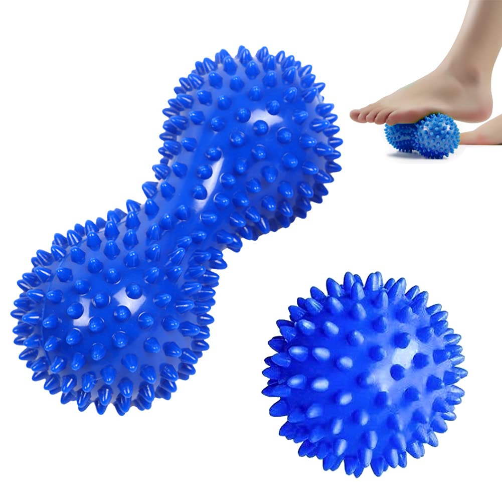 PHIEZC Massage Ball, Hedgehog Ball - Foot, Back Massage, Self Massage, Roll Massage, 2 Pieces - Reusable Plastic, Flexible, Safe, Comfortable, Kneading, Increase Blood Circulation