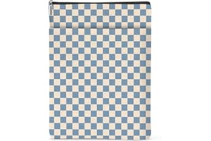 JEALANCE Blue Plaid Book Lovers Gifts Book Sleeve Vintage Checkered Waterproof Book Cover Book Pouch Book Protector with Front Pocket Book Club Christmas Birthday Gifts for Women Girl Reader Book Accessories