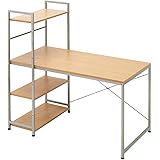 サンワダイレクト パソコンデスク 収納ラック付デスク PCデスク 幅120㎝ 100-DESK064