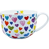 LJIMICAORO Large 24oz Coffee Cups Soup Mugs with Handles Traditional Large Cup Large Bone China Coffee Mugs Cup for Soups Cereals