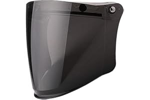 CHERN YUEH Universal 3 Snap-Button Visor for Open Face Motorcycle Helmet Wind Shield Flip Up Down (Smoke)