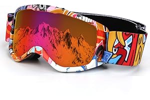 Flantor Kids Ski Goggles,Non-Slip Strap Snow Goggles Snowboard Goggles