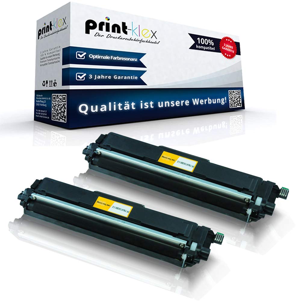 Brother Printer Toner, Print-Klex GmbH & Co.KG 2 x Compatible Toner Cartridges - TN-243BK/TN-247BK, Black, 3000 Pages each, for MFC-L 3700 Series & more