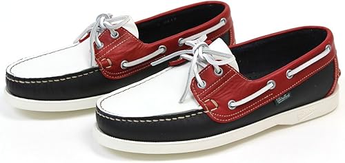 Amazon パラブーツ デッキシューズ バース トリコロール Barth Blanche Navy Blanc Cerise Paraboot パラブーツ ローファー スリッポン