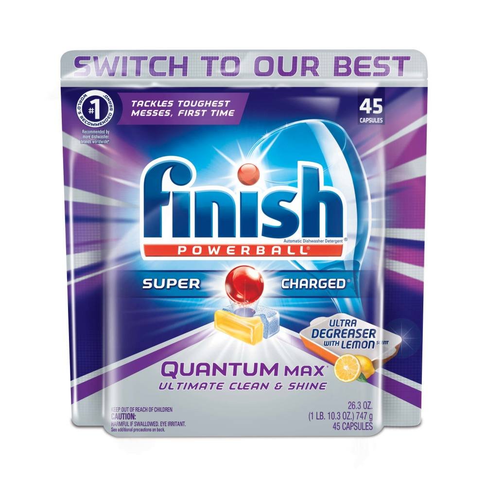 Finish Quantum Dishwasher Detergent, Lemon Sparkle Scent, 26.3 Ounce