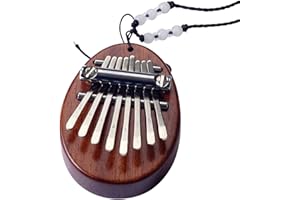 MIAOYIN Mini 8-Key Kalimba Thumb Piano, Wooden Finger Instrument with Lanyard, Musical Gift for Beginners