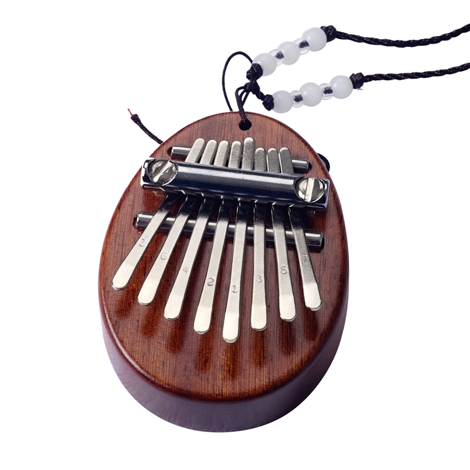 MIAOYIN Mini 8-Key Kalimba Thumb Piano, Wooden Finger Instrument with Lanyard, Musical Gift