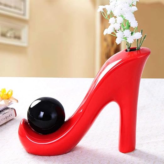 Modern Creative HighHeeled Shoes Vase Fashion Home Decoration Ceramic