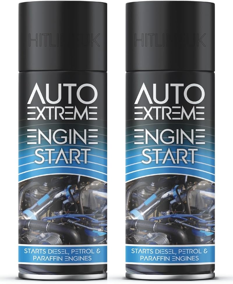 HitlineUK 2 x Quick Engine Start Spray 250ml Petrol Diesel Cold Start Aid