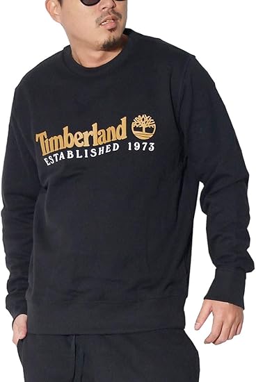 Amazon ティンバーランド トレーナー メンズ スウェット クルーネック 裏起毛 Timberland Usa ツリーロゴ ブラック ブラウン L 大きいサイズ 並行輸入品 トレーナー パーカー 通販