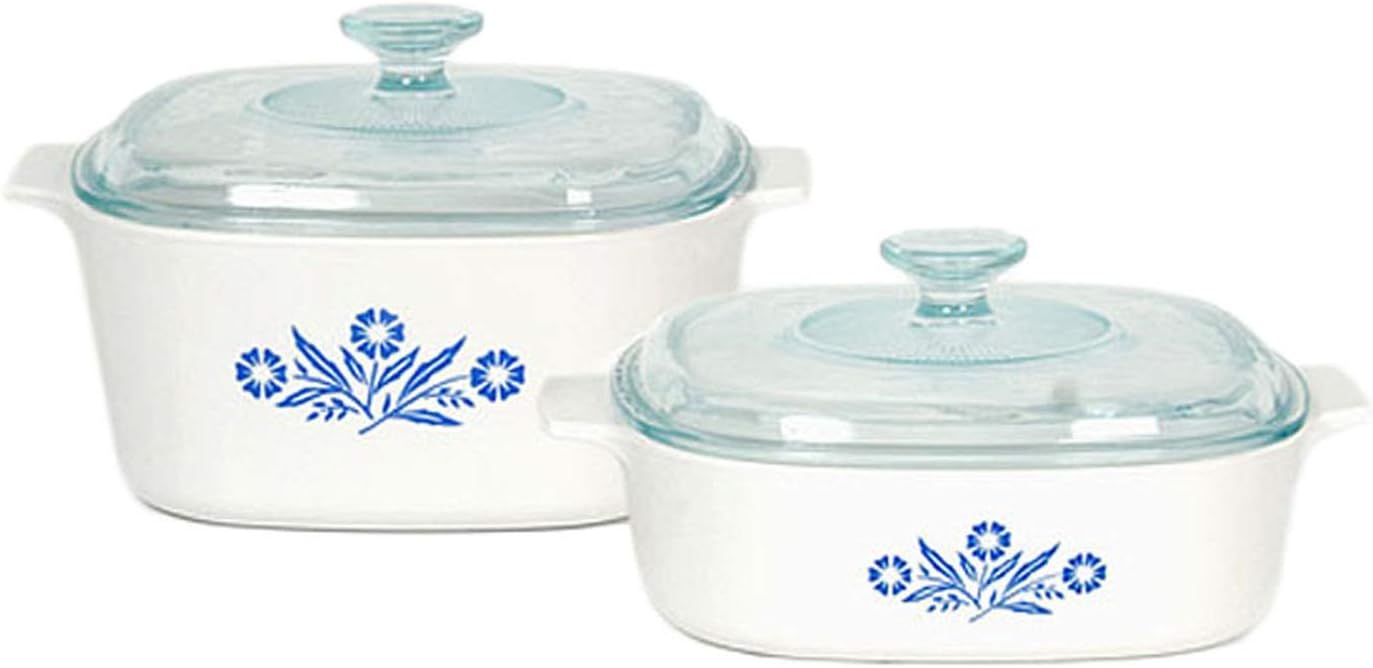 Corningware Pyroceram Blue Cornflower 4 pc. Glass Ceramic Cookware Set