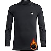 baleaf Boys Thermal Compression Shirts Youth Long Sleeve Fleece Base Layer Soccer Football Cold Gear