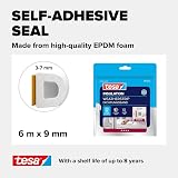 tesa Weatherstrip Rubber XL Self-Adhesive Seal White 6m x 9mm x 7mm view 4