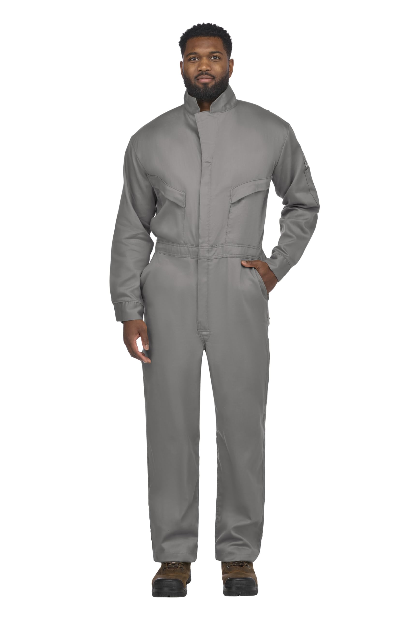 Bulwark FR mens Flame Resistant Cotton/Nylon Comfortouch Deluxe Work Utility Coveralls, Grey, 42 US