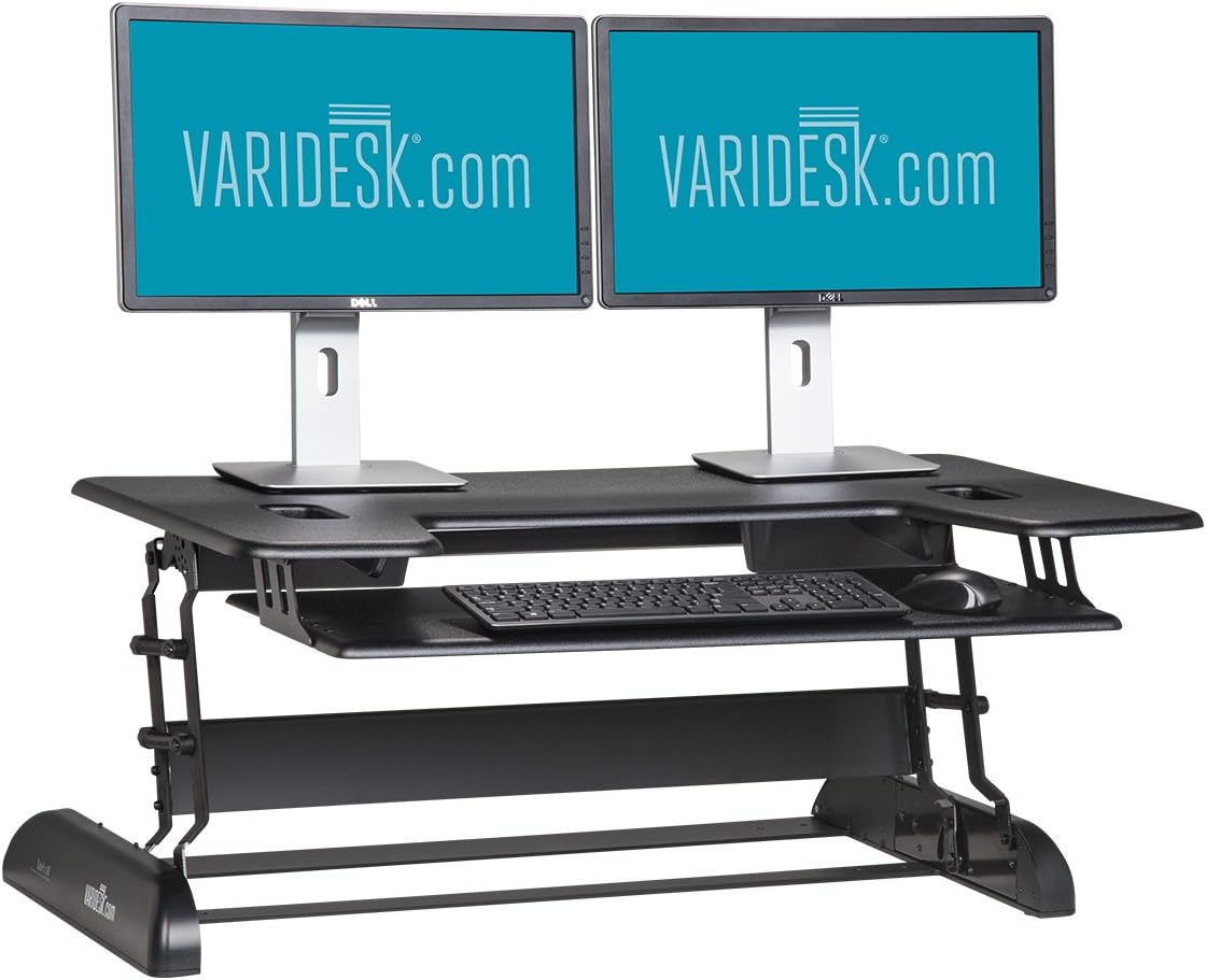 HeightAdjustable Standing Desk VARIDESK Cube Plus 40 Black Amazon
