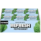 Refresh Mints, Sugar Free, Xylitol, 30 Pcs, 12 Pack (Peppermint) | Freshness, Stevia, Natural Flavors, Plant Based, Non GMO, Gluten Free, Vegan