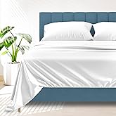 Ashton Sheets 100% Egyptian Cotton Sheets King Size - 4 PC 1500 High Thread Count Sheets King White, Silky Soft, Cooling, Sateen Weave, Luxury Hotel Collection Bedding, 17" Deep Pocket Bedsheet