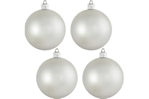 Christmas By Krebs 4" (100mm) Velvet Dove Gray [4 Pieces] Solid Commercial Grade Indoor and Outdoor Shatterproof Plastic, UV and Water Resistant Ball Ornament Decorations