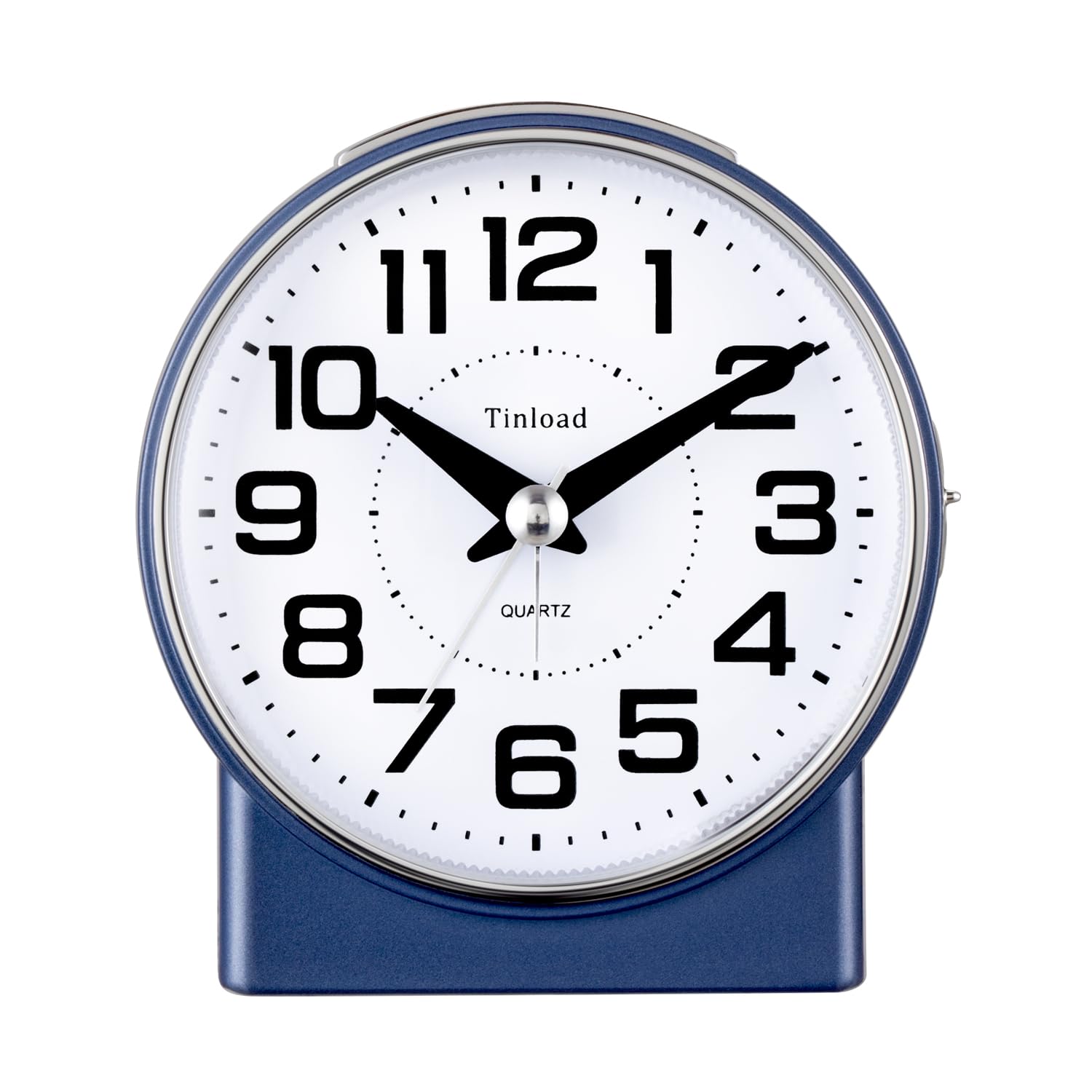 Photo 1 of 4.3" No Ticking Analog Alarm Clock,Silent Readable for Seniors,Easy to Set,Gradual Rise Alarm,Big Numbers,On/Off Switch on Side,Gentle Wake,Snooze,Lighted on Demand,Battery Operated,Blue