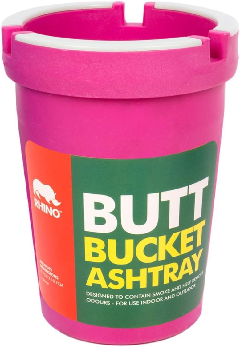 Shooting Star Products Coloured Buckey Ashtray 2 Pack (Pink) - Complete With a Lid to Enclose the Ash