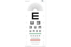 UCanSee E Eye Chart Visual Acuity Chart with Astigmatism Dial for Eye Exams 20 Feet (11x24 Inches)