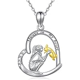 MEIDERBO Horse/Bunny/Dog/Cat Necklace 925 Sterling Silver Women with Animal Pendant Necklace Jewelry Gifts for Women Animal Lovers