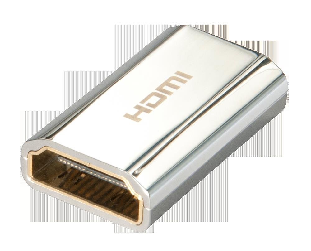 Lindy CROMO 4K HDMI 2.0 Coupler / Extender, 4K@60Hz, HDMI Female to Female, Gold Plated, Metal Housing, TVs, Blu-Ray, Projector, Sky, Virgin, BT, Xbox, PS4/5, Home Cinema, UHD, 3D, HDR, HDCP, Ethernet