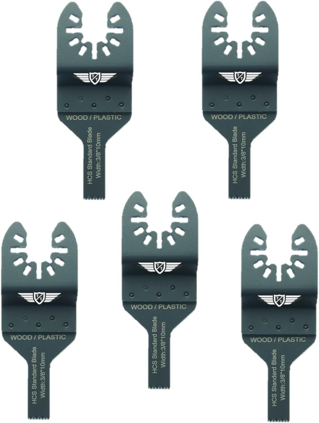 5 x 10mm TopsTools FA10F_5 Fast Fit Wood Cutting Blades Compatible with Dewalt Stanley Black and Decker Bosch Fein (Non-StarLock) Makita Milwaukee Parkside Ryobi Worx (Fast Change) Multi Tool