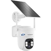 VIZIUUY Solar Security Cameras Wireless Outdoor,3MP Security Cameras Wireless Outdoor with 128GB SD Card