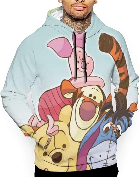 Amazon Co Jp くまのプーさん2 パーカー メンズ カジュアル 長袖 Tシャツ おしゃれ 春秋冬 着服 面白い 3dプリント トップス プルオーバー スウェットパーカー 男女兼用 服 ファッション小物