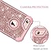 Lontect Compatible iPhone 8 Case, iPhone 7 Case Luxury Glitter Sparkle Bling Heavy Duty Hybrid Sturdy High Impact Shockproof Protective Cover Case for Apple iPhone 8 / iPhone 7 - Shiny Rose Gold