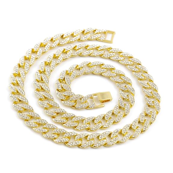 Bokning Hip Hop Rapper Schmuck Iced Out Klobige Kette Halskette für Männer/Frauen (18' 20' 24' 30')